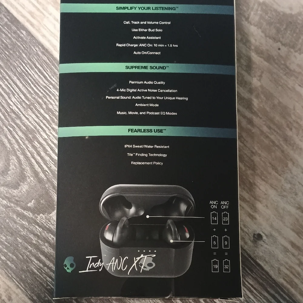 Skullcandy Indy ANC XT Wireless Earbuds - Black